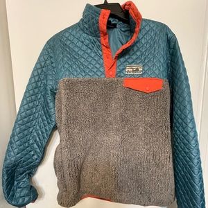 Patagonia two tone snap pullover